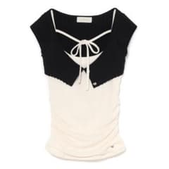 【正規品】ANDMARY Becky knit set tops blackのサムネイル