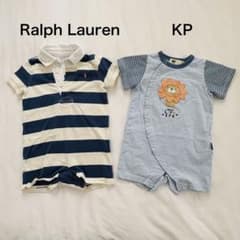 けけけさま　ラルフローレン 80半袖ロンパースセット ラルフローレン KP 半袖ロンパース 2枚セット 80サイズ男の子 夏服