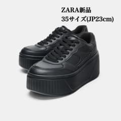 ZARA プラットフォームスニーカー 35サイズ(JP23cm)新品ブラック
