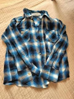 donkey jossy 　子供服　チェック柄 長袖シャツ ブルー系のサムネイル
