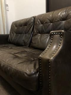 定価60万 本革 鋲打 3Pレザーソファ 送料込 - メルカリ