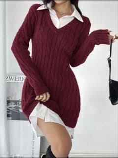 新品❣️レディース ニット ミニワンピースのサムネイル