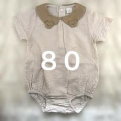 Cottoli ロンパース くま 襟付き ベージュ　80のサムネイル