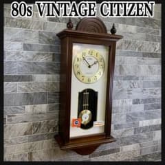 殆ど未使用品 1980年代 ヴィンテージ CITIZEN 木製 振り子時計 - メルカリ