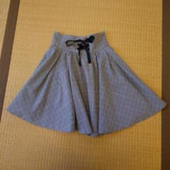 グレンチェック柄 フレアミニスカート レースアップのサムネイル