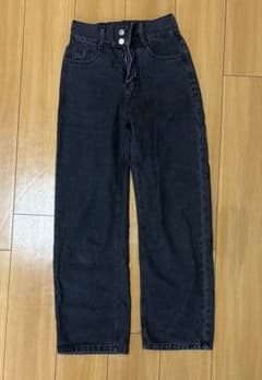 ハイウエスト デニムパンツ ブラックのサムネイル