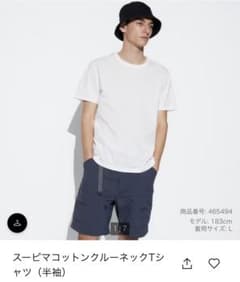 ユニクロ スーピマコットンクルーネックTシャツ（半袖）Lのサムネイル