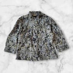 Lalache 花柄 ジャガード トップス 9号 M相当 レトロ感のサムネイル