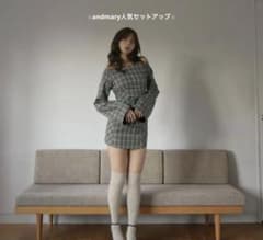 ⭐︎即配⭐︎andmary Adel check set up beige Sサイズ - メルカリ