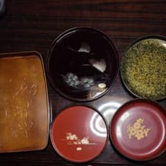 漆器 丸盆 飾り盆 5点セット まとめ売りのサムネイル