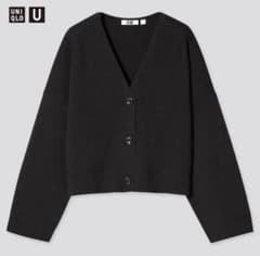 UNIQLO ミラノリブVネック カーディガン ブラックのサムネイル