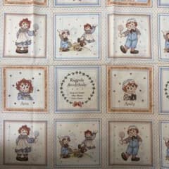 Raggedy Ann & Andy パネル柄 プリント生地 綿のサムネイル