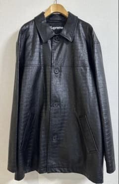 サイズL】Supreme Faux Croc Car Coat 黒 22SS - メルカリ