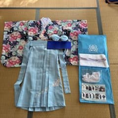 キャサリンコテージ】袴 140 水色 紺 卒業式 七五三 卒服 6点セット