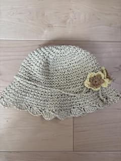 お花柄麦わら帽子 50㎝のサムネイル