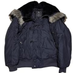 ALPHA エコファーモデル N-2B 短丈 フライトジャケット XL ブラック