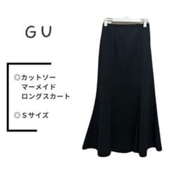 GU カットソーマーメイドロングスカート ブラック 【美品】のサムネイル