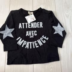 新品 HusHusH 長袖Tシャツ 星　90cm ブラックのサムネイル