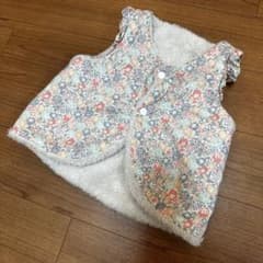 花柄 リバーシブル ベビーベスト　70cmのサムネイル
