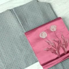 【しつけ糸付き】水玉 ドット菱 ミントグリーン 着物 正絹 袷身丈155裄62 しつけ糸付き】水玉 ドット菱 ミントグリーン 着物 正絹 袷身丈155裄62