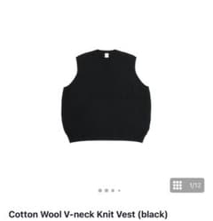 Ovy Cotton Wool V-neck Knit Vest М　黒 Cotton Wool V-neck Knit Vest (black) | OVY