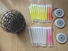 ケミカルライト サイリウム まとめ売り ワイヤーバスケット•リボン付きのサムネイル