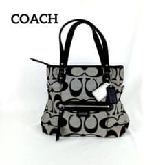 COACH ハンドバッグ モノトーン ブラック グレー フロントポケットのサムネイル