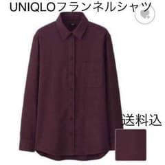 【黒猫さま☆専用】UNIQLO フランネルシャツ ボルドーのサムネイル