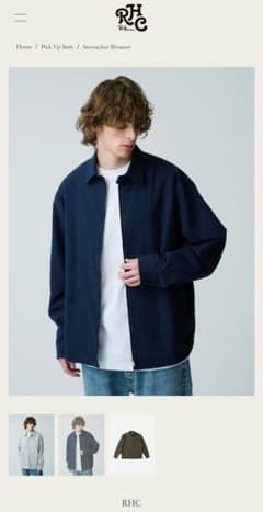 RHC ネイビー シアサッカー　ジャケット　M RHC ネイビー シアサッカー ジャケット M - メルカリ