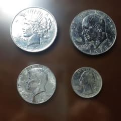 米国硬貨 4枚セット ピースダラー他のサムネイル