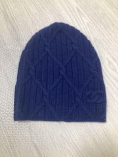 ロゴ カシミヤ 正規品 シャネル ネイビー ニット帽 高級ブランド 人気 