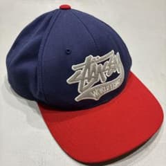 Stussy ベースボールキャップ ネイビー/レッドのサムネイル