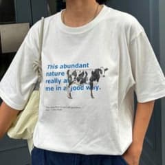 CIAOPANIC TYPY　牛グラフィック Tシャツ　半袖　白のサムネイル