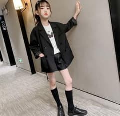 ブラック ダブルブレストジャケット 130のサムネイル