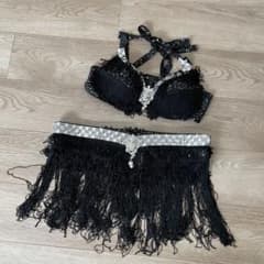 【お値下げ】ベリーダンス ジャズダンス　ブラベルト　黒　フリンジ お値下げ】ベリーダンス ジャズダンス ブラベルト 黒 フリンジ - メルカリ