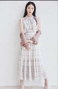 SNIDEL チェック柄 フリル ロングワンピースのサムネイル