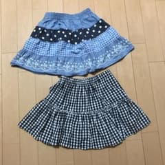 【130】薄手スカート 2枚セットのサムネイル