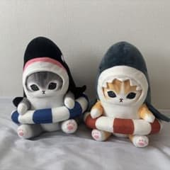 モフサンド　サメにゃん・シャチにゃん　BIGぬいぐるみ　〜浮き輪でエンジョイ〜