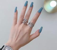 435 2点セット シルバー リング czダイヤモンド ジルコニア 調整可能