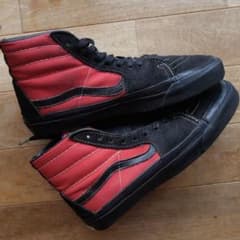 美品】90s中期USA製/VANS/SK8-Hi/レッドブラック/スケハイ - メルカリ