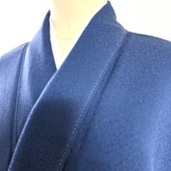 6k297 着物 正絹 袷 一つ紋 家紋 紺 青 無地 和装 - メルカリ