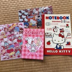 ハローキティメインいちご新聞クリアファイル&ノートセット☆おまけ