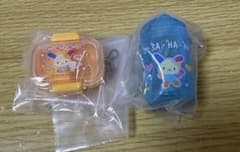 ミニお弁当箱チャーム&ミニおしぼりケースチャーム2点セット　ウサハナのサムネイル