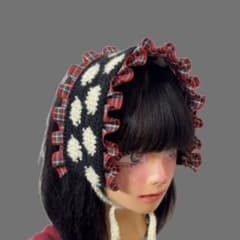 フリル付きドットデザインヘアバンドのサムネイル