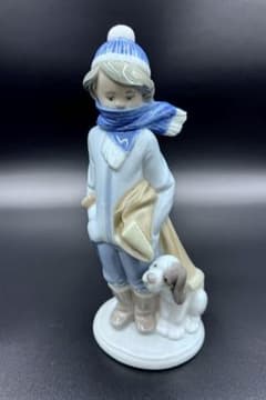 LLADRO リヤドロ　No.5220 『寒い日　少年と犬』西洋陶磁器　置物のサムネイル