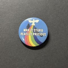 WAR IS STUPID PEACE IS PRECIOUS レトロ 缶バッジのサムネイル