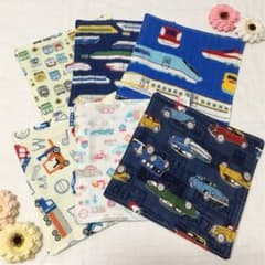 No.5 ガーゼハンカチ6枚セット☆新幹線 レトロ車のサムネイル