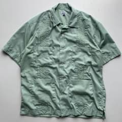 Schott 半袖シャツ キューバシャツ グリーン 2XLのサムネイル