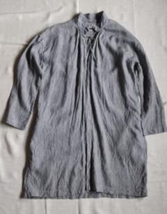 IDEE POOL いろいろの服 リネン ギャザーコート ヒッコリーのサムネイル