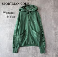 希少 スポーツマックス SPORTMAX サテン切替 ジップパーカー 緑 M 希少 スポーツマックス SPORTMAX サテン切替 ジップパーカー 緑 M